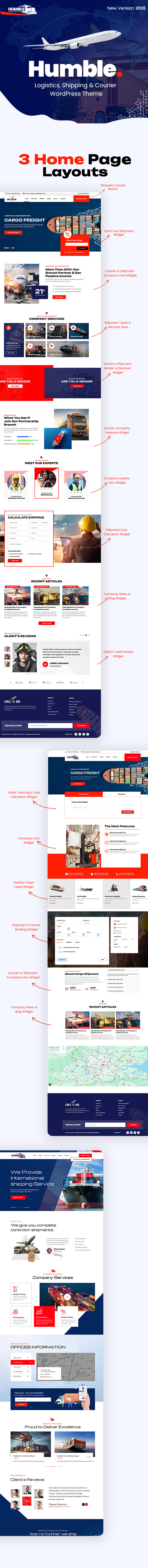 Humble - A WordPress Theme with Shipment Booking & Tracking System - 2